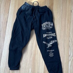 YoungLA Black Graphic Joggers